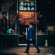 Man with umbrella